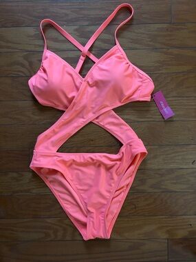 Xhilaration Bright Neon Pink Bikini Set